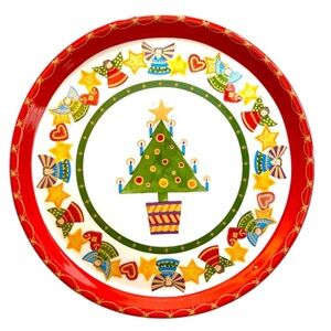 Christopher Radko Cake Stand It's Christmas Dessert  Stand Angel Star Heart